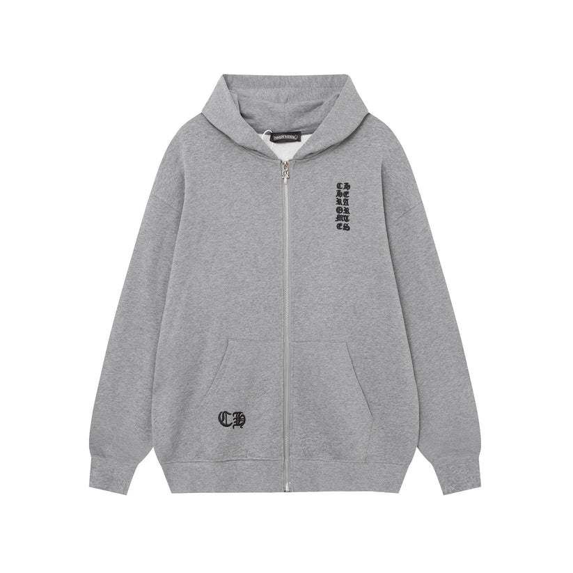 Chrome Hearts Script Logo Classic Zip Up Hoodie 9811