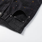 Chrome Hearts Cross Patch Embroidered & Hand-Painted Denim Shorts 9927