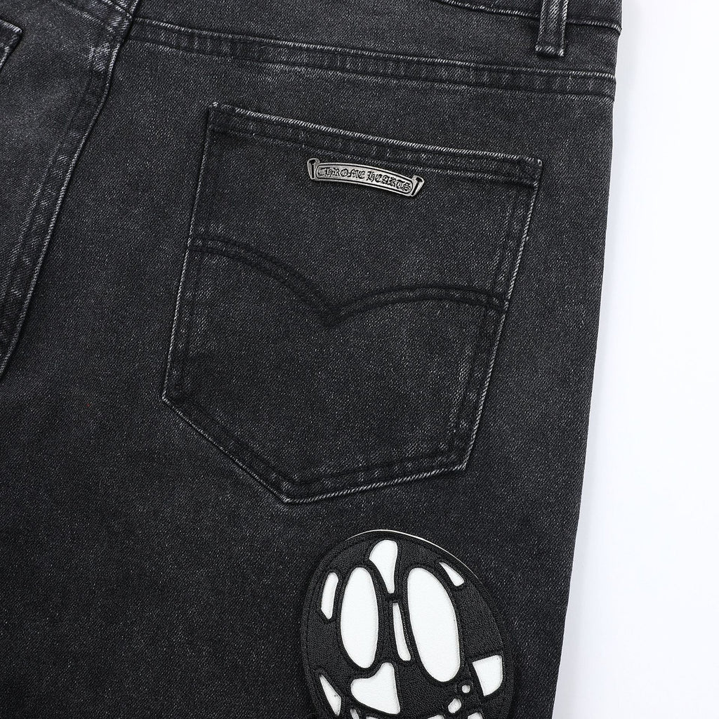 Chrome Hearts Grey jeans with colored crosshatch