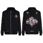 Chrome Hearts Multi-Color Cemetery Cross Logo Zip Up Hoodie 5015
