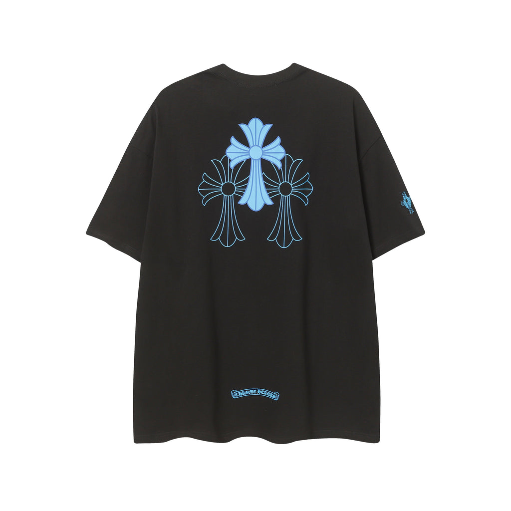 Chrome Hearts Triple Cross Logo Short Sleeve T-shirt 2237