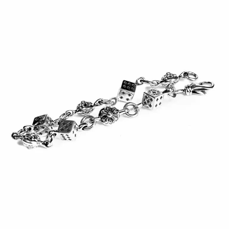 Chrome Hearts DICE AND CROSSBALL BRACELET -4